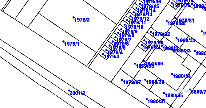 Parcela st. 1979/3 v KÚ Holešov, Katastrální mapa