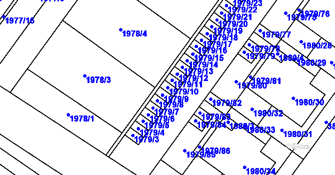 Parcela st. 1979/10 v KÚ Holešov, Katastrální mapa