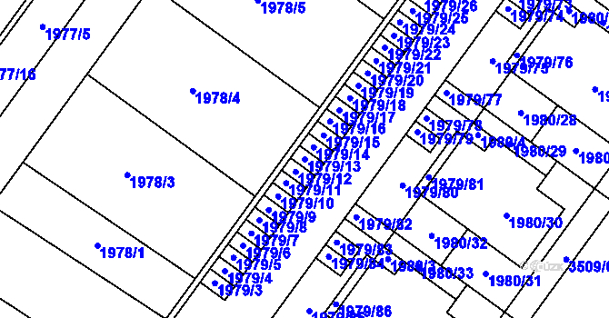 Parcela st. 1979/13 v KÚ Holešov, Katastrální mapa
