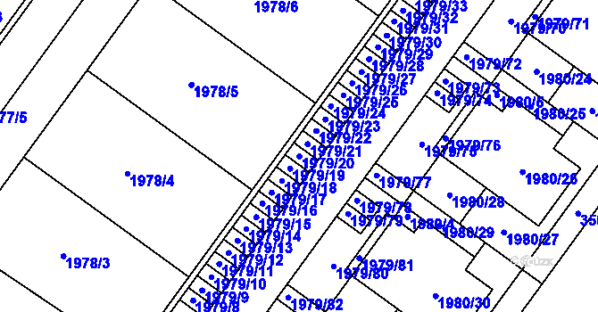 Parcela st. 1979/20 v KÚ Holešov, Katastrální mapa