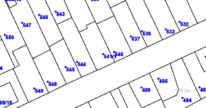 Parcela st. 541/1 v KÚ Holešov, Katastrální mapa