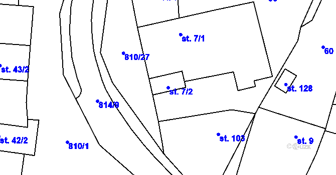 Parcela st. 7/2 v KÚ Holešovice u Chroustovic, Katastrální mapa