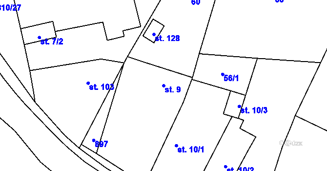 Parcela st. 9 v KÚ Holešovice u Chroustovic, Katastrální mapa