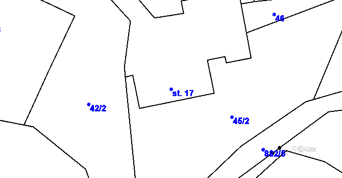 Parcela st. 17 v KÚ Holešovice u Chroustovic, Katastrální mapa