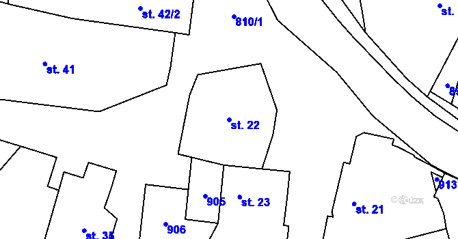 Parcela st. 22 v KÚ Holešovice u Chroustovic, Katastrální mapa