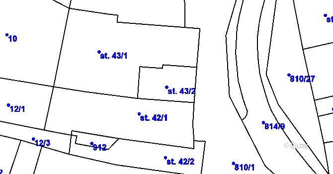 Parcela st. 43/2 v KÚ Holešovice u Chroustovic, Katastrální mapa