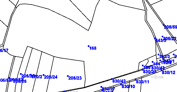 Parcela st. 168 v KÚ Holešovice u Chroustovic, Katastrální mapa