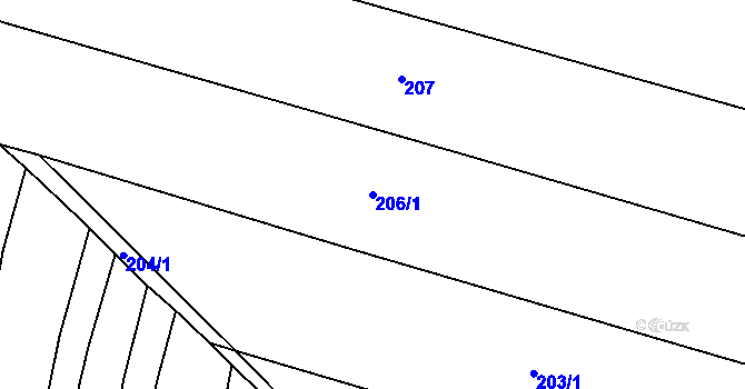 Parcela st. 206/1 v KÚ Holešovice u Chroustovic, Katastrální mapa