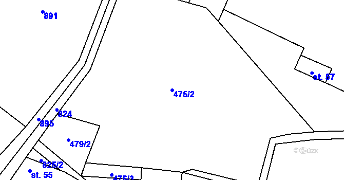 Parcela st. 475/2 v KÚ Holešovice u Chroustovic, Katastrální mapa