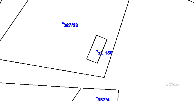 Parcela st. 130 v KÚ Holešovice u Chroustovic, Katastrální mapa