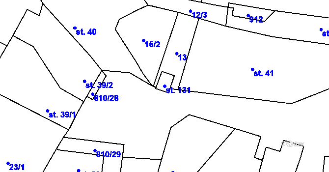 Parcela st. 131 v KÚ Holešovice u Chroustovic, Katastrální mapa