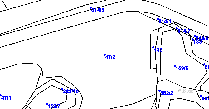 Parcela st. 47/2 v KÚ Holešovice u Chroustovic, Katastrální mapa