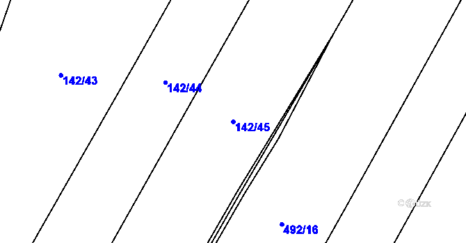 Parcela st. 142/45 v KÚ Holešovice u Chroustovic, Katastrální mapa