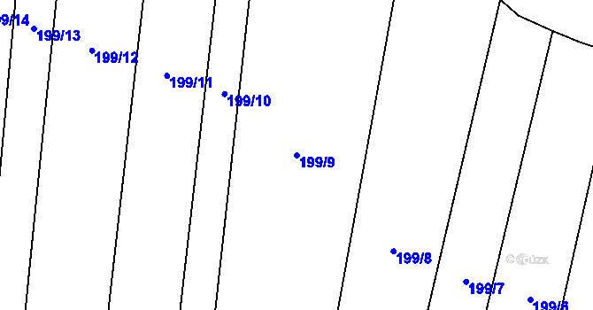 Parcela st. 199/9 v KÚ Holešovice u Chroustovic, Katastrální mapa