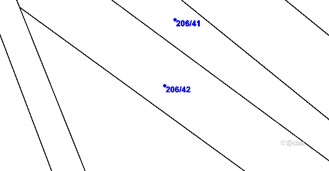 Parcela st. 206/42 v KÚ Holešovice u Chroustovic, Katastrální mapa