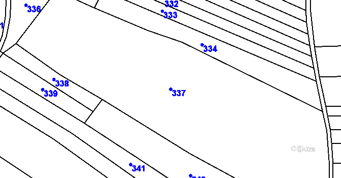 Parcela st. 337 v KÚ Holešovice u Chroustovic, Katastrální mapa