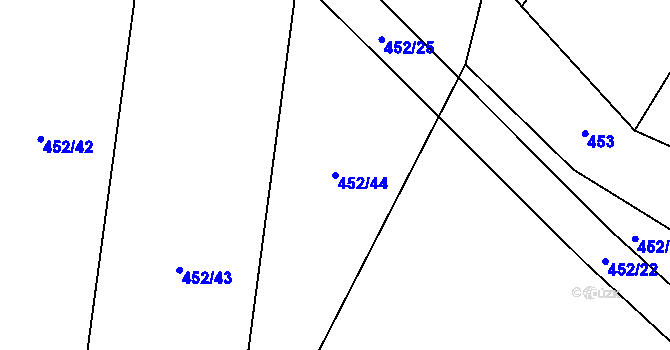 Parcela st. 452/44 v KÚ Holešovice u Chroustovic, Katastrální mapa