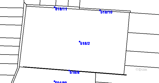 Parcela st. 518/2 v KÚ Holešovice u Chroustovic, Katastrální mapa
