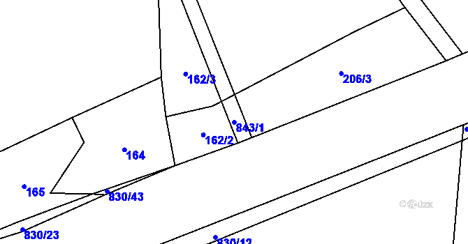 Parcela st. 843/1 v KÚ Holešovice u Chroustovic, Katastrální mapa