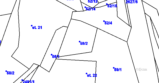 Parcela st. 59/2 v KÚ Dolní Holetín, Katastrální mapa