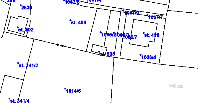 Parcela st. 503 v KÚ Dolní Holetín, Katastrální mapa