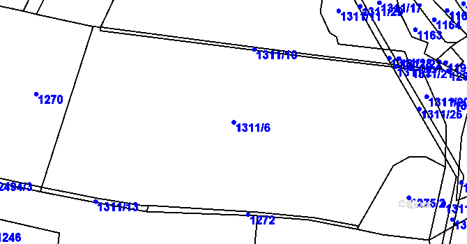 Parcela st. 1311/6 v KÚ Dolní Holetín, Katastrální mapa