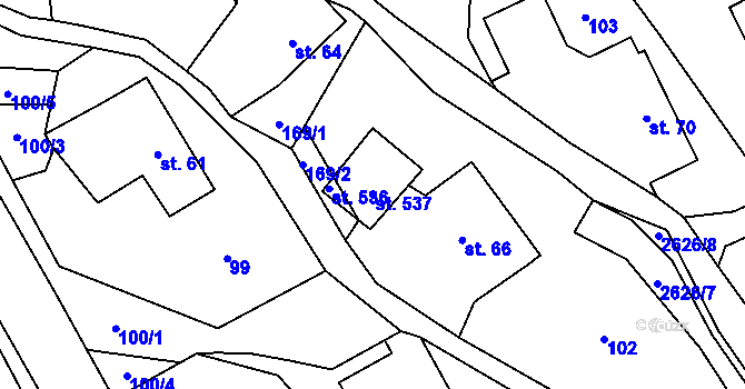 Parcela st. 537 v KÚ Dolní Holetín, Katastrální mapa