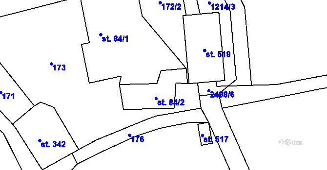 Parcela st. 84/2 v KÚ Dolní Holetín, Katastrální mapa