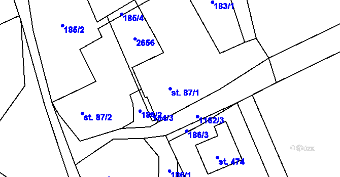 Parcela st. 87/1 v KÚ Dolní Holetín, Katastrální mapa