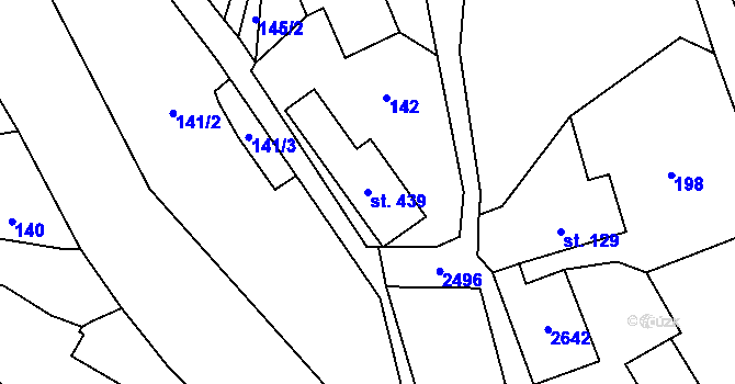 Parcela st. 439 v KÚ Dolní Holetín, Katastrální mapa