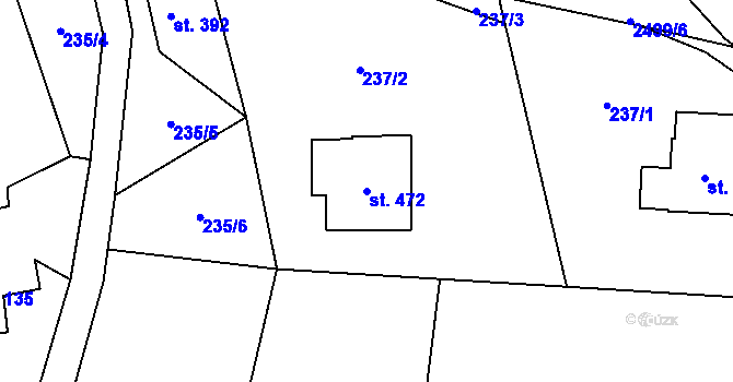 Parcela st. 472 v KÚ Dolní Holetín, Katastrální mapa