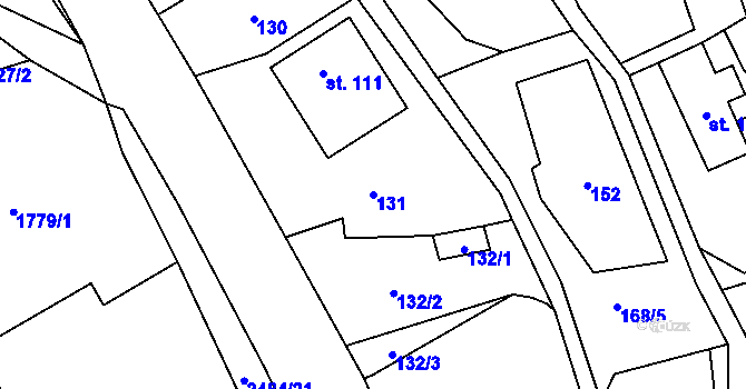 Parcela st. 131 v KÚ Dolní Holetín, Katastrální mapa