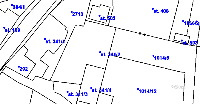 Parcela st. 341/2 v KÚ Holetín, Katastrální mapa