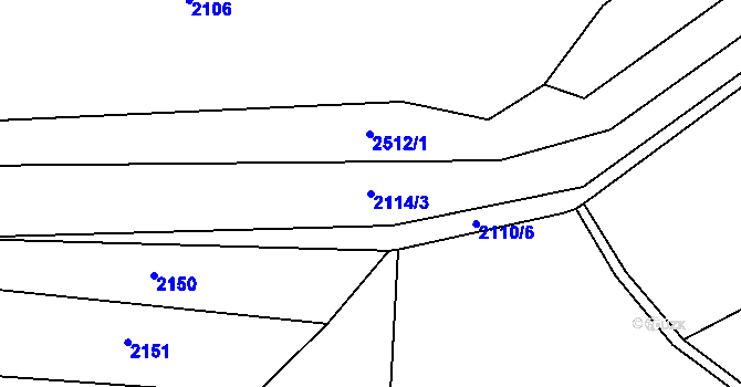 Parcela st. 2114/3 v KÚ Holetín, Katastrální mapa