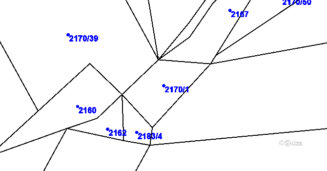 Parcela st. 2170/1 v KÚ Holetín, Katastrální mapa