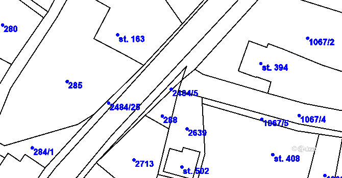 Parcela st. 2484/5 v KÚ Holetín, Katastrální mapa