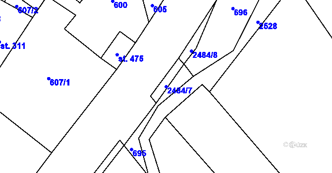 Parcela st. 2484/7 v KÚ Holetín, Katastrální mapa