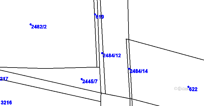Parcela st. 2484/12 v KÚ Holetín, Katastrální mapa