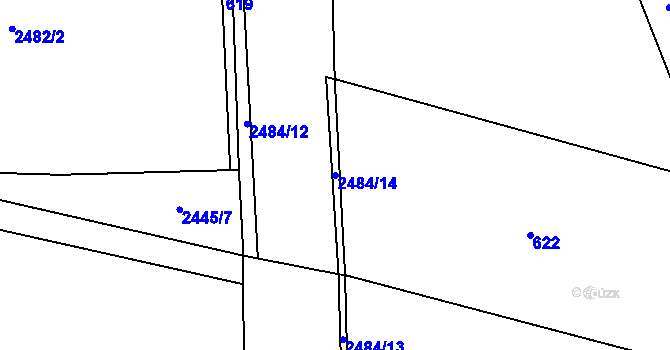 Parcela st. 2484/14 v KÚ Holetín, Katastrální mapa