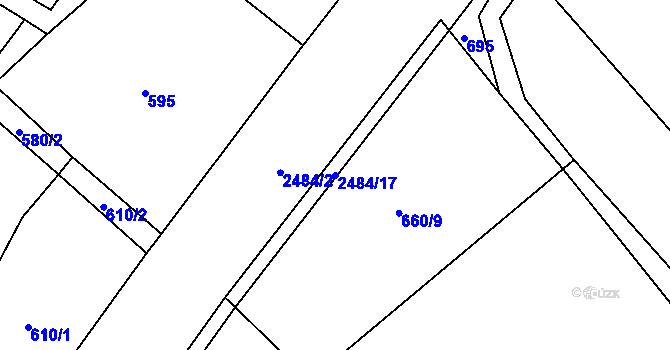 Parcela st. 2484/17 v KÚ Holetín, Katastrální mapa