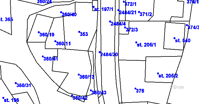 Parcela st. 2484/20 v KÚ Holetín, Katastrální mapa