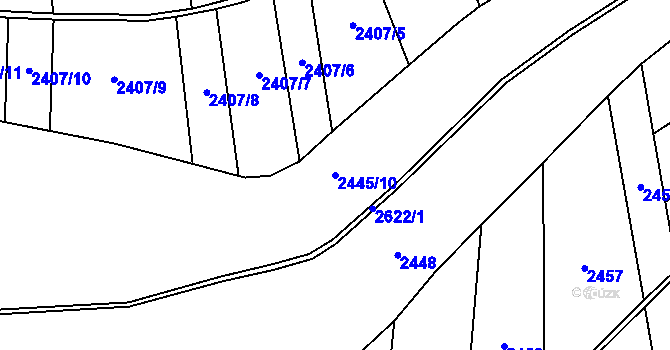 Parcela st. 2445/10 v KÚ Holetín, Katastrální mapa