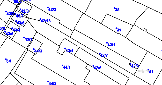 Parcela st. 42/7 v KÚ Holice v Čechách, Katastrální mapa