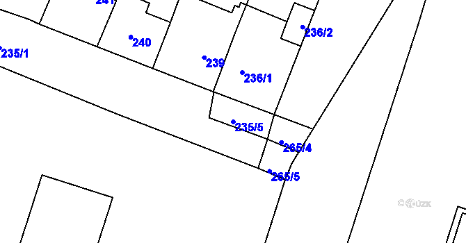 Parcela st. 235/5 v KÚ Holice v Čechách, Katastrální mapa