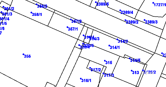 Parcela st. 320/5 v KÚ Holice v Čechách, Katastrální mapa