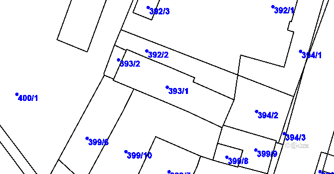 Parcela st. 393/1 v KÚ Holice v Čechách, Katastrální mapa