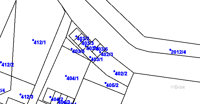 Parcela st. 402/3 v KÚ Holice v Čechách, Katastrální mapa