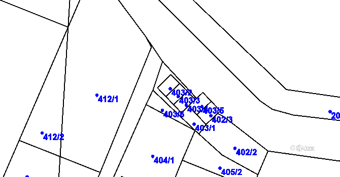 Parcela st. 403/2 v KÚ Holice v Čechách, Katastrální mapa