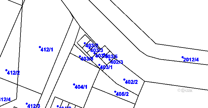 Parcela st. 403/5 v KÚ Holice v Čechách, Katastrální mapa