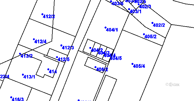 Parcela st. 404/3 v KÚ Holice v Čechách, Katastrální mapa